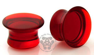 Mayan Flared Red Quartz Plugs by Oracle Body Jewelry