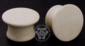 Mayan Flared White Agate Plugs by Oracle Body Jewelry
