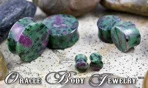 Ruby in Zoisite Plugs by Oracle Body Jewelry