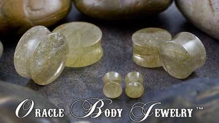 Rutilated Quartz Plugs by Oracle Body Jewelry