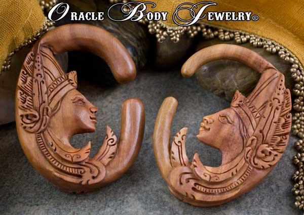 Saba Wood Cradle of Love Hangers by Oracle Body Jewelry
