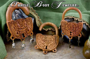Saba Wood Locked & Loaded Hangers by Oracle Body Jewelry