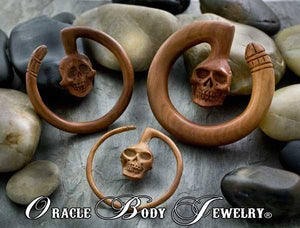 Saba Wood Skull Ring Hangers by Oracle Body Jewelry