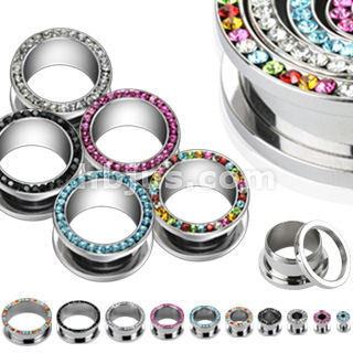 Stainless CZ Screw-On Tunnels