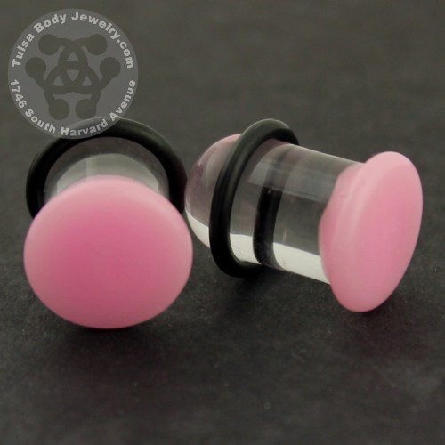 Pink Single Flare Plugs by Glasswear Studios