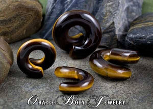 Yellow Tiger Eye Coils by Oracle Body Jewelry