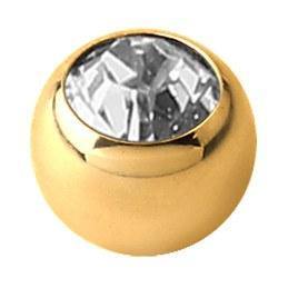14g Gold Plated CZ Replacement Balls (2-Pack) - Tulsa Body Jewelry