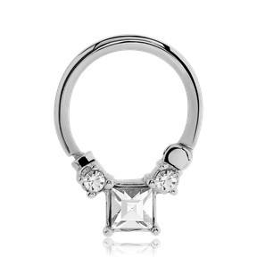Stainless CZ Square Septum Clicker