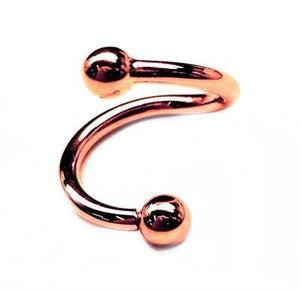14g Rose 14k Gold Spiral Barbell - Tulsa Body Jewelry
