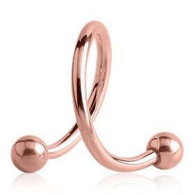 Rose Gold Plated Spiral Barbell