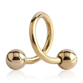Zircon Gold Plated Spiral Barbell