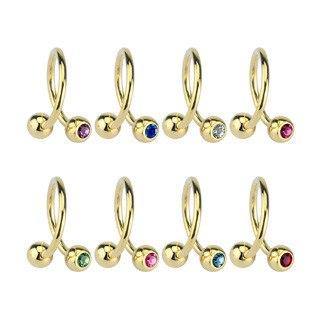14g Gold Plated CZ Spiral Barbell - Tulsa Body Jewelry