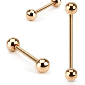 14g Rose Gold Plated Straight Barbell - Tulsa Body Jewelry