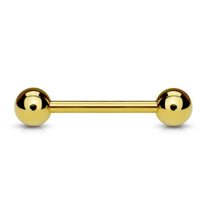 Straight Barbells - Yellow 14k Gold Straight Barbell